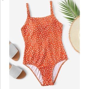 Orange Polka Dot One Piece